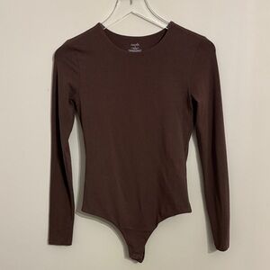 Nuuds Brown Long Sleeve Bodysuit Size Small